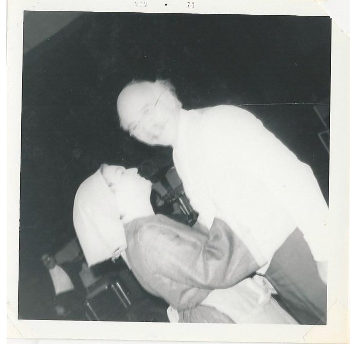 Julian Barnett and Irene Braverman "taking five" during a rehearsal of The World of Shalom Aleichem
