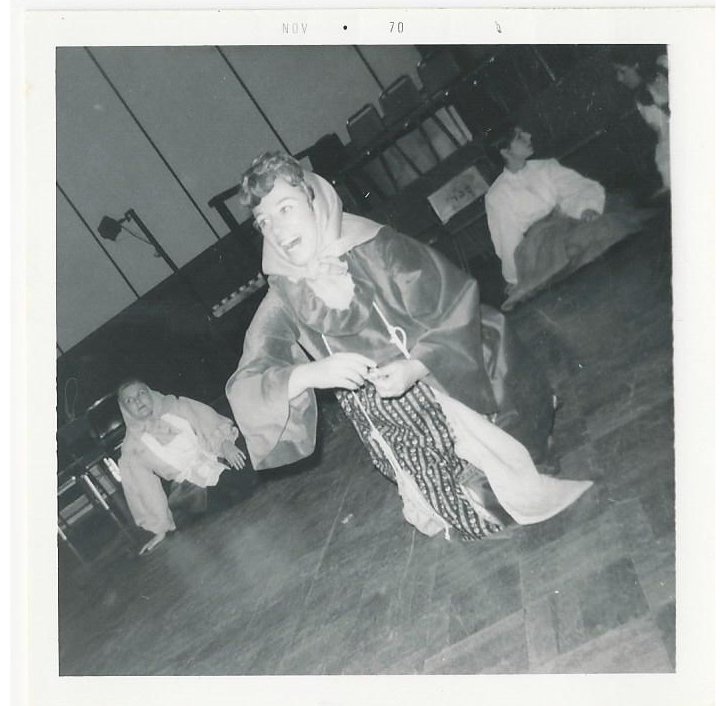 Muriel Gundesheimer, as a Shtettle member, during a rehearsal of The World of Shalom Aleichem